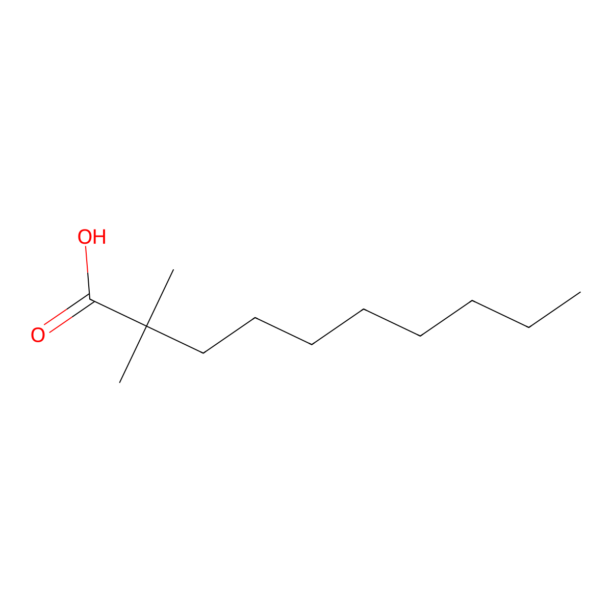 2,2-Dimethyldecanoic acid molecular structure, CAS 5343-54-4
