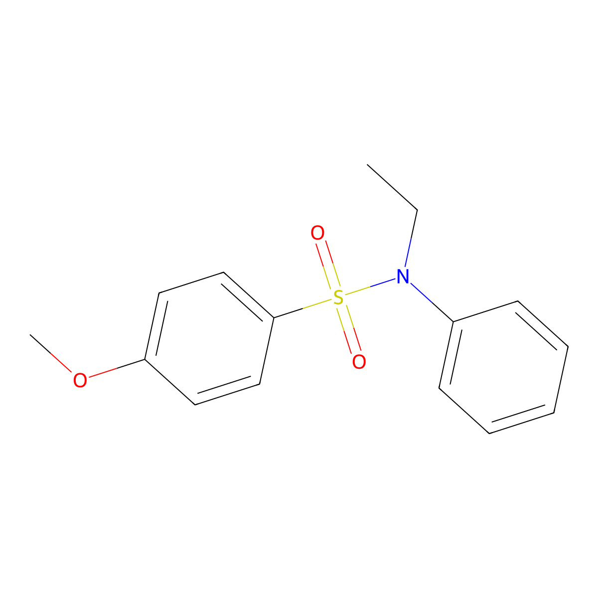 N-ethyl-4-methoxy-N-phenylbenzenesulfonamide molecular structure, CAS 5343-90-8