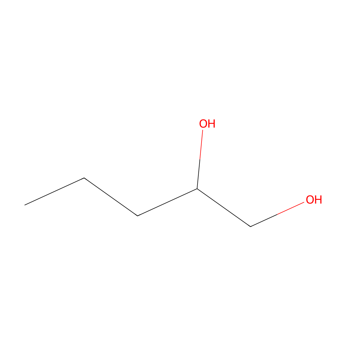 1,2-Pentanediol molecular structure, CAS 5343-92-0