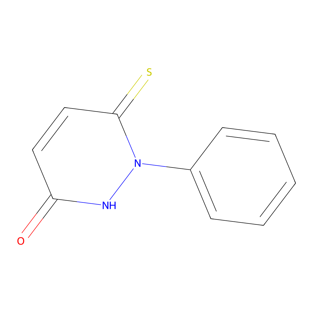 2-phenyl-3-sulfanylidene-1H-pyridazin-6-one molecular structure, CAS 5343-94-2