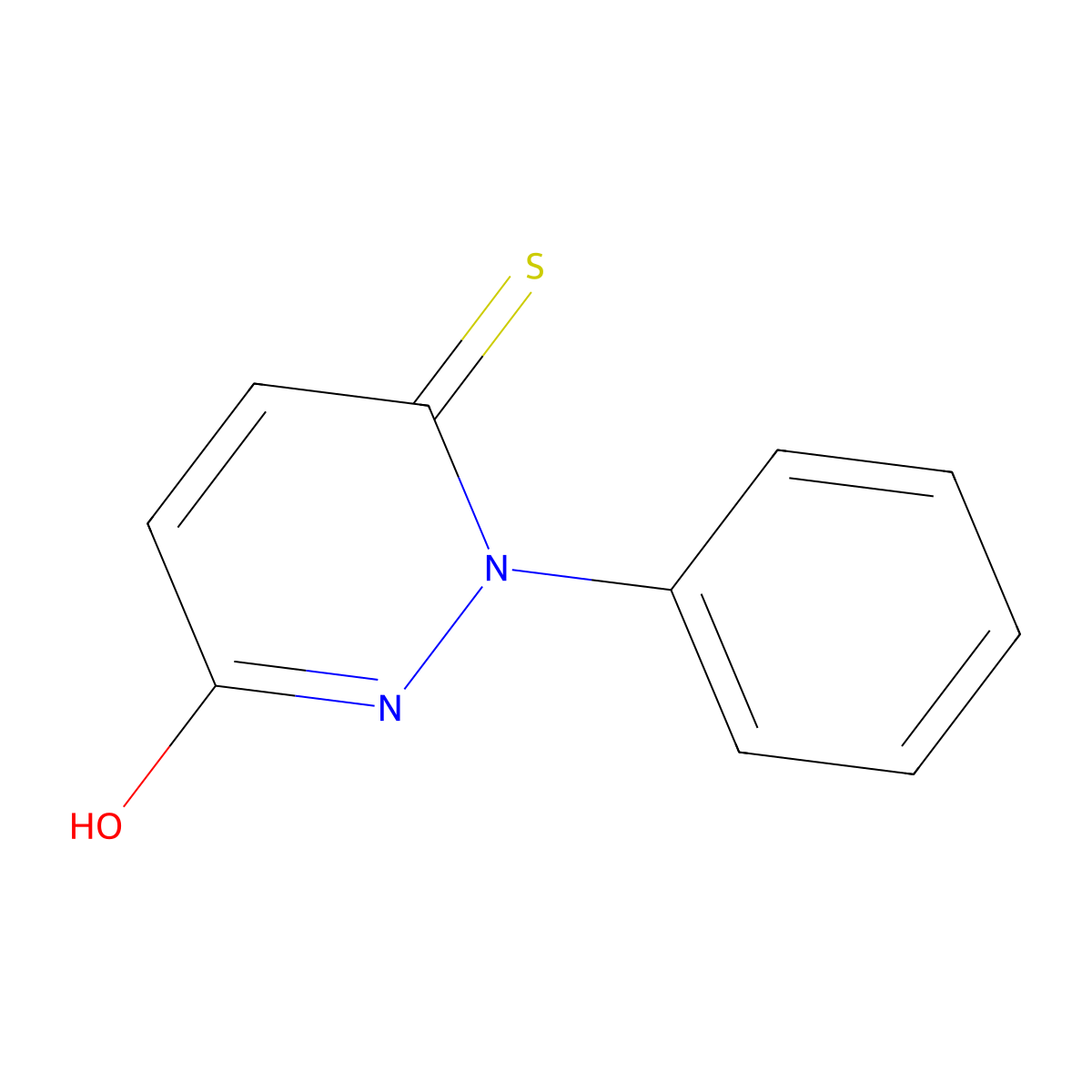 2-phenyl-3-sulfanylidene-1H-pyridazin-6-one molecular structure, CAS 5343-94-2