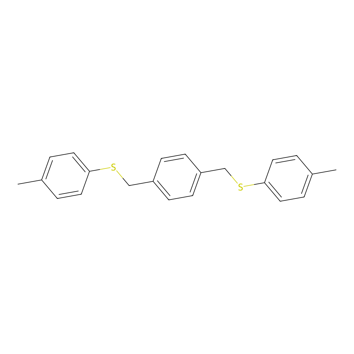 1-Methyl-4-[(4-{[(4-methylphenyl)sulfanyl]methyl}benzyl)sulfanyl]benzene molecular structure, CAS 53431-62-2
