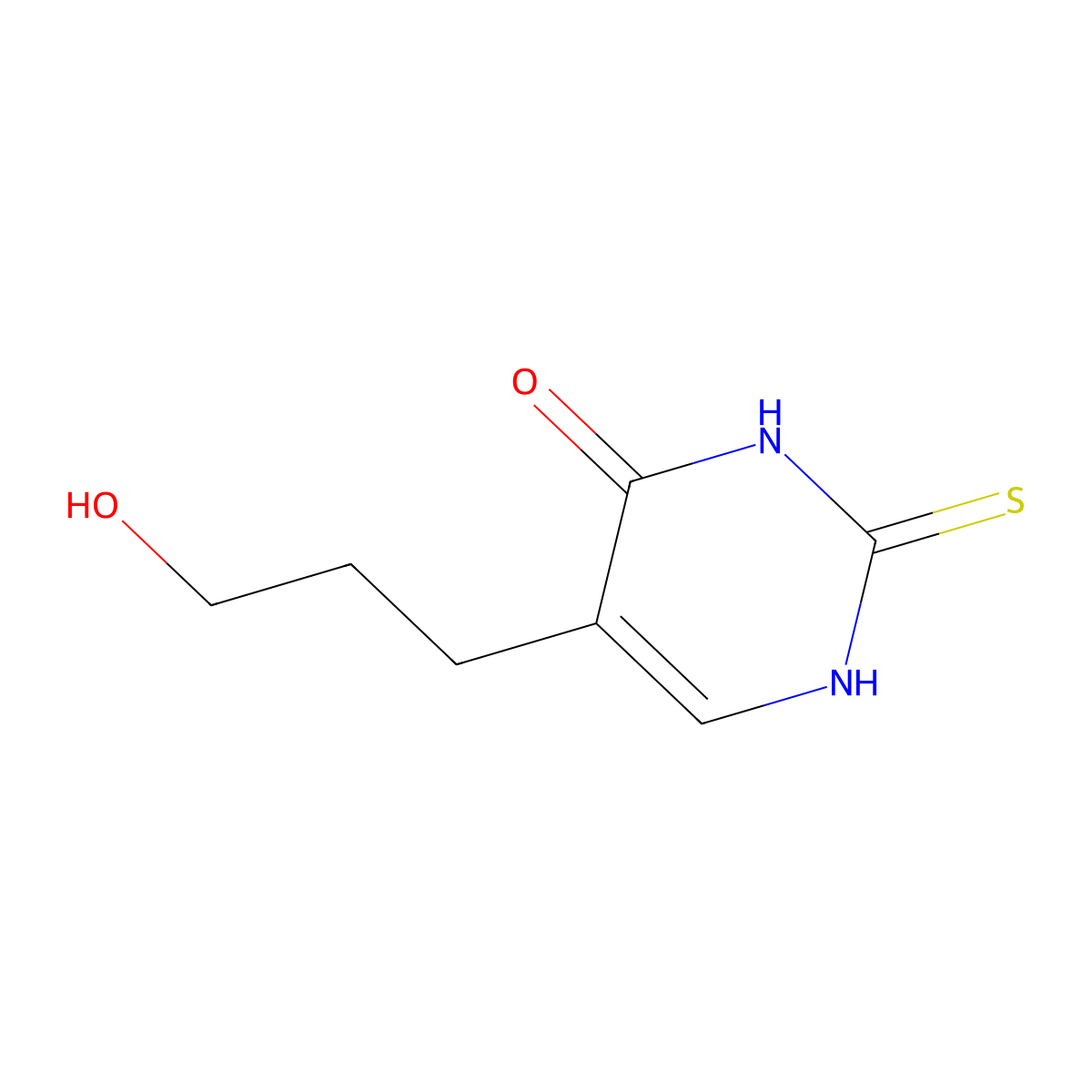 5-(3-hydroxypropyl)-2-thioxo-2,3-dihydropyrimidin-4(1H)-one molecular structure, CAS 53438-93-0