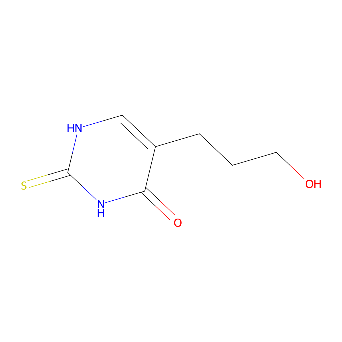 5-(3-hydroxypropyl)-2-thioxo-2,3-dihydropyrimidin-4(1H)-one molecular structure, CAS 53438-93-0