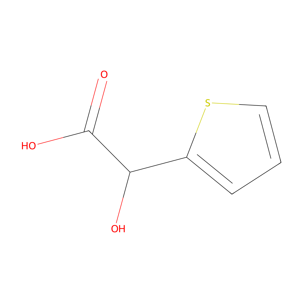 Hydroxy(thiophen-2-yl)acetic acid molecular structure, CAS 53439-38-6