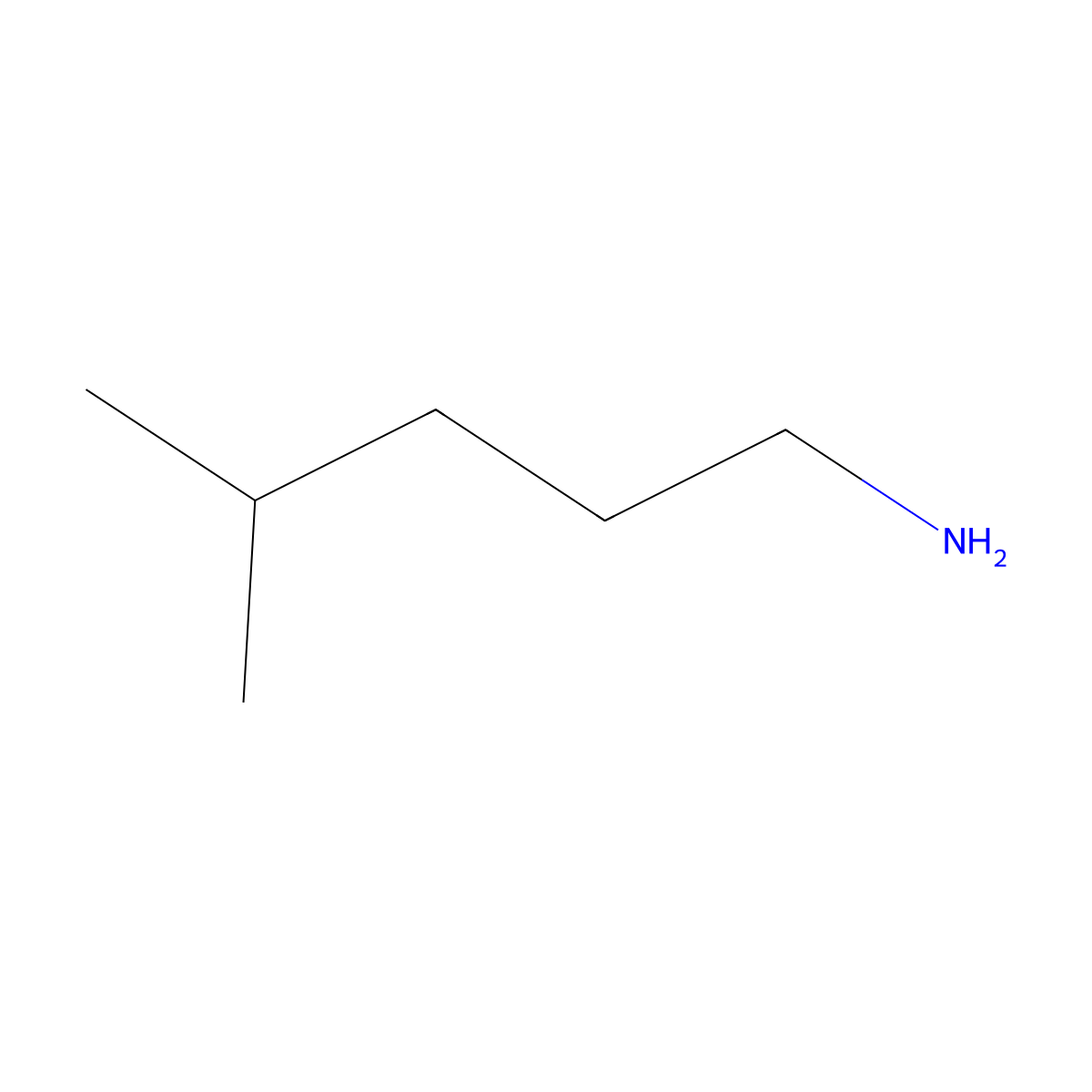 Isohexylamine molecular structure, CAS 5344-20-7