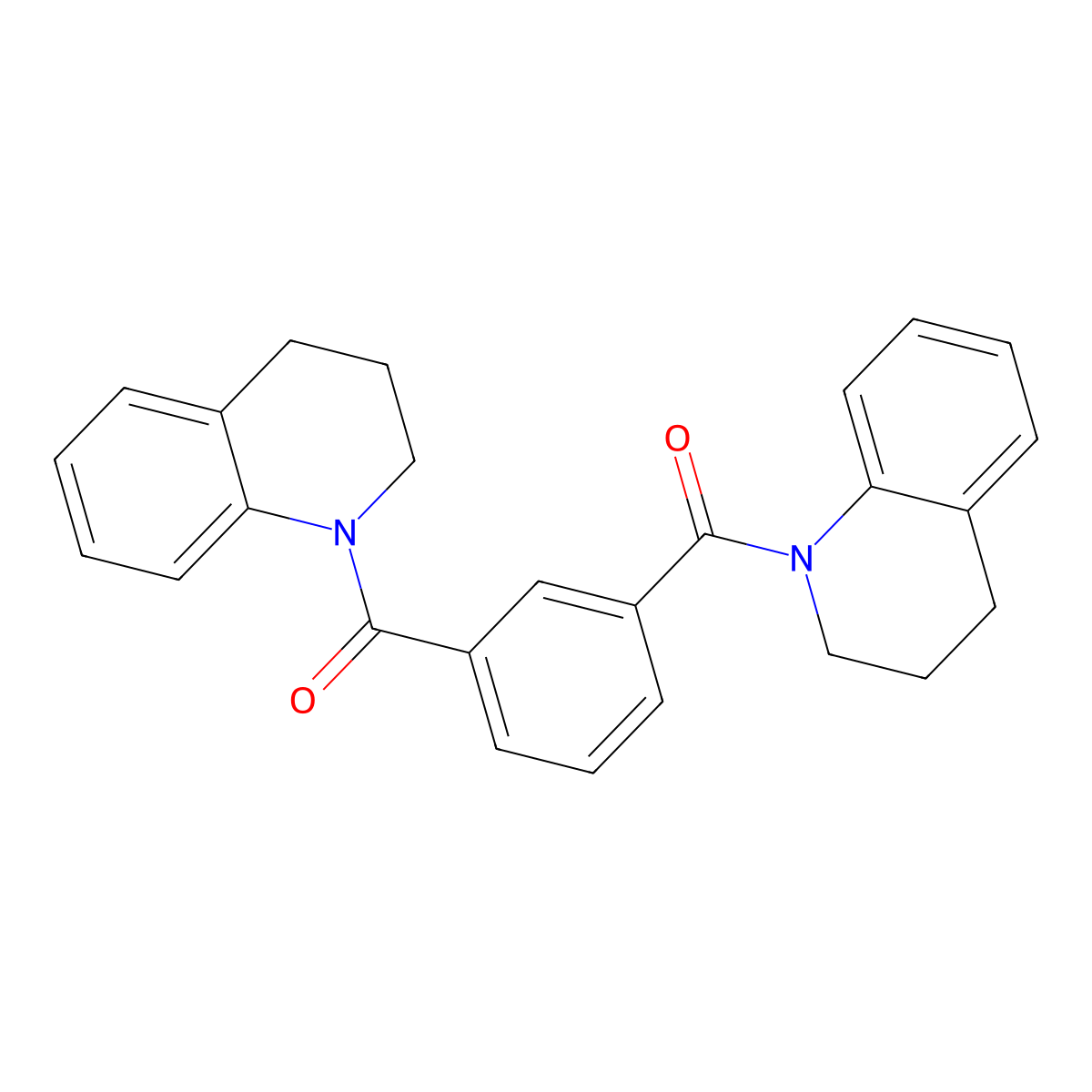 [3-(3,4-dihydro-2H-quinoline-1-carbonyl)phenyl]-(3,4-dihydro-2H-quinolin-1-yl)methanone molecular structure, CAS 5344-45-6