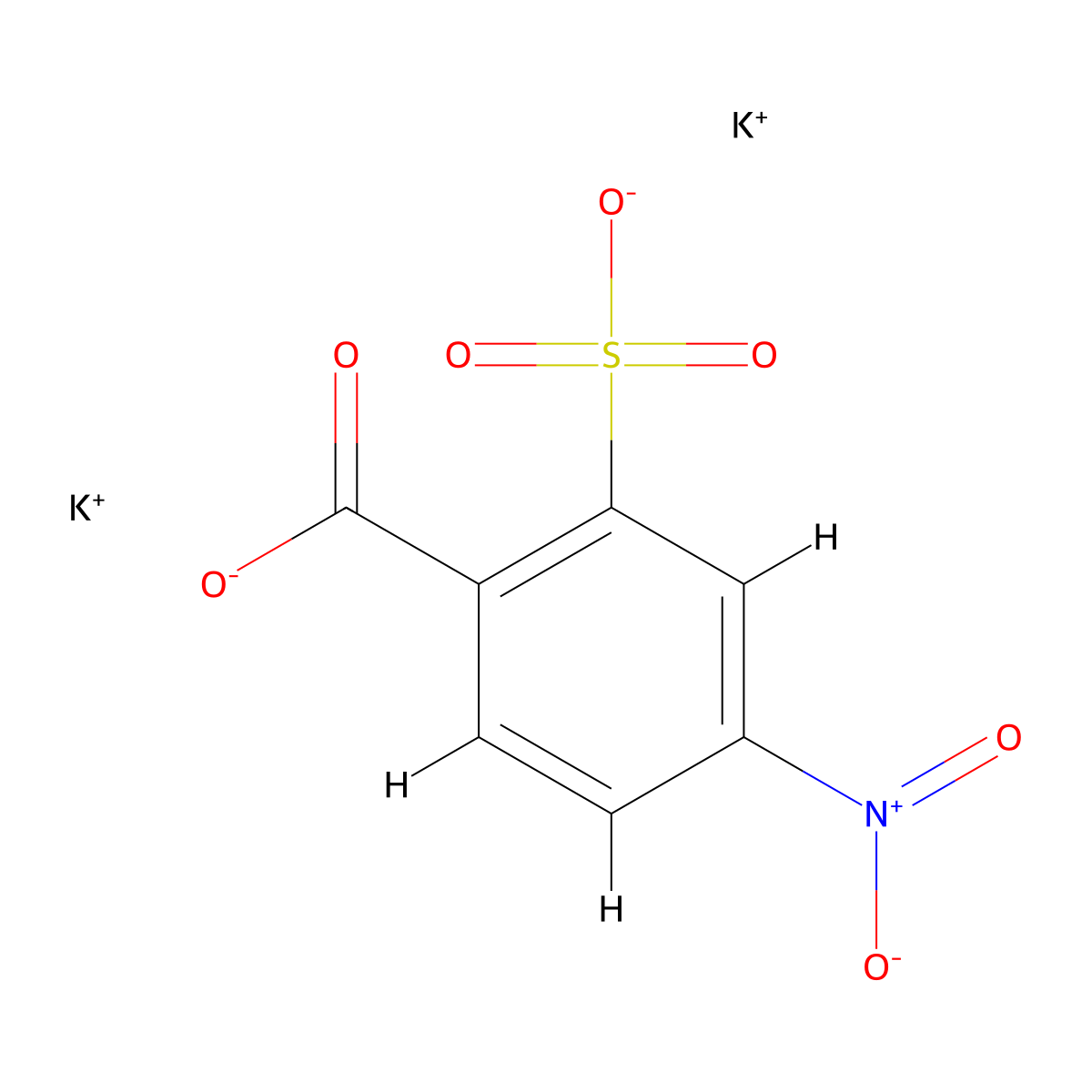 Potassium 4-nitro-2-sulfonatobenzoate molecular structure, CAS 5344-48-9