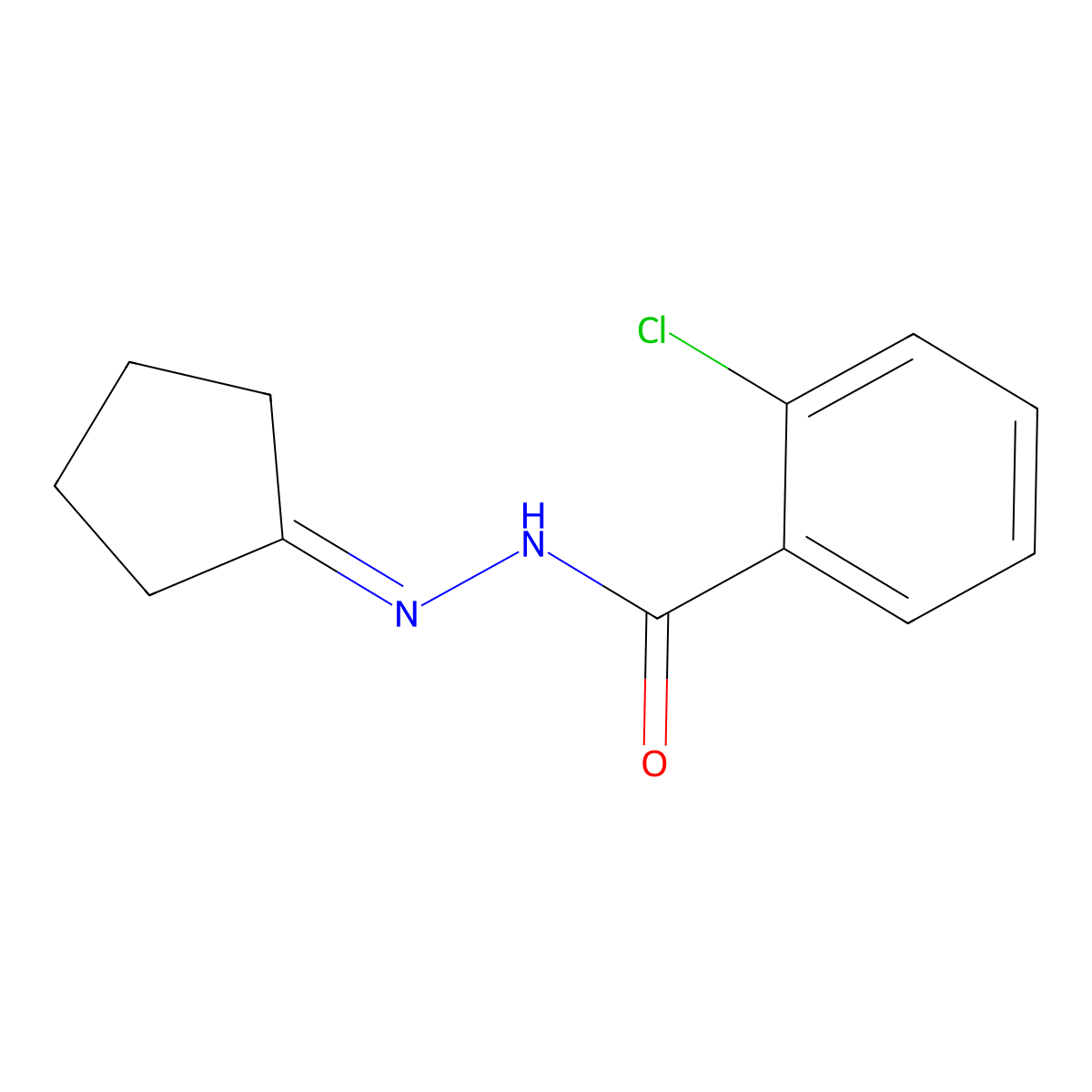 2-chloro-N-(cyclopentylideneamino)benzamide molecular structure, CAS 5344-52-5