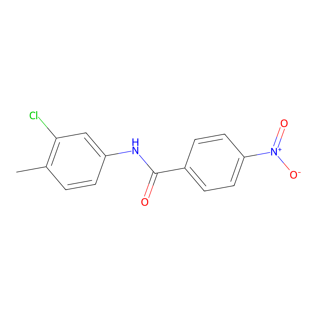 N-(3-chloro-4-methylphenyl)-4-nitrobenzamide molecular structure, CAS 5344-54-7