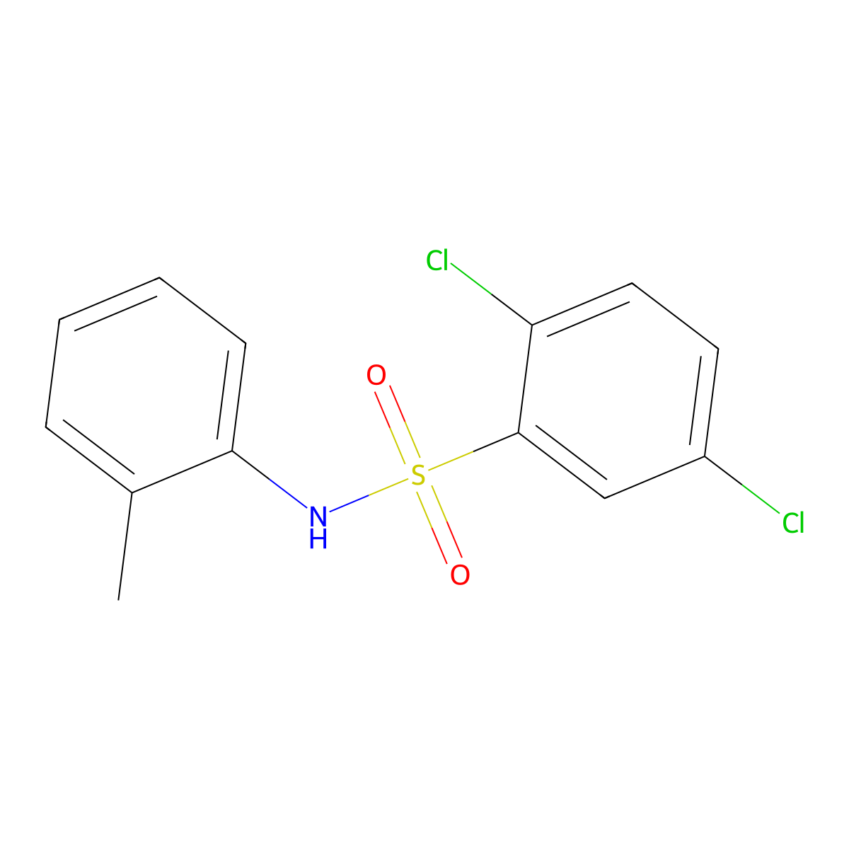 2,5-dichloro-N-(2-methylphenyl)benzenesulfonamide molecular structure, CAS 5344-62-7