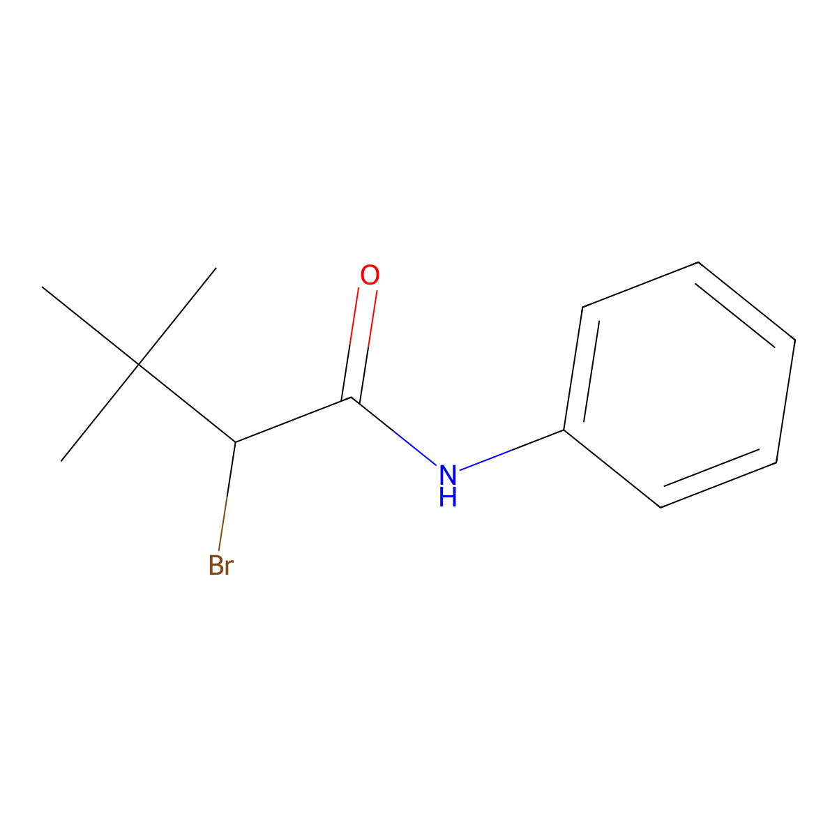 2-Bromo-3,3-dimethyl-N-phenylbutanamide molecular structure, CAS 5344-87-6