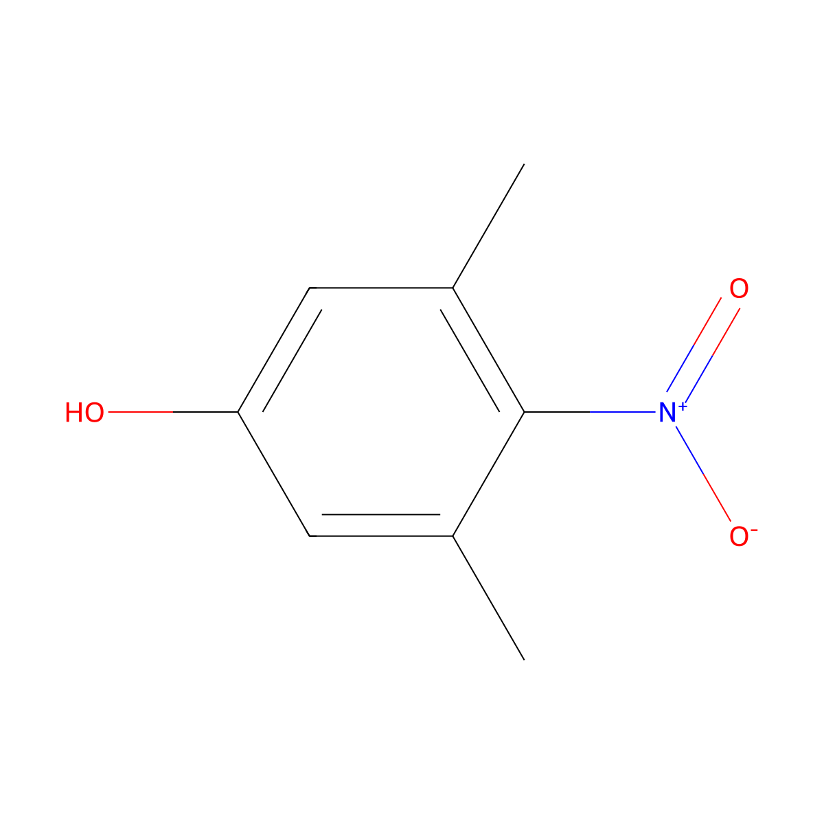 3,5-Dimethyl-4-nitrophenol molecular structure, CAS 5344-97-8