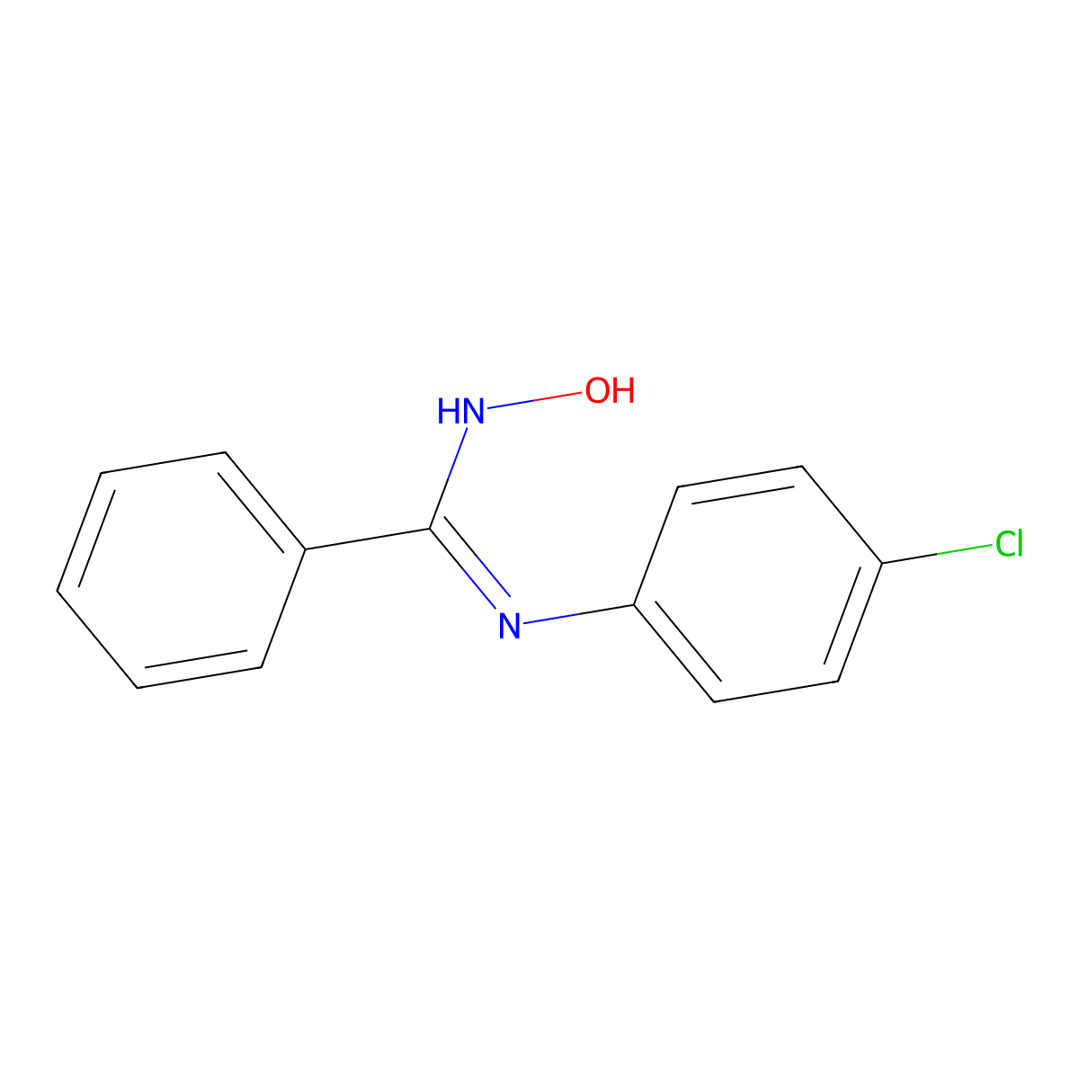 N-(4-chlorophenyl)-N'-hydroxybenzenecarboximidamide molecular structure, CAS 53442-08-3