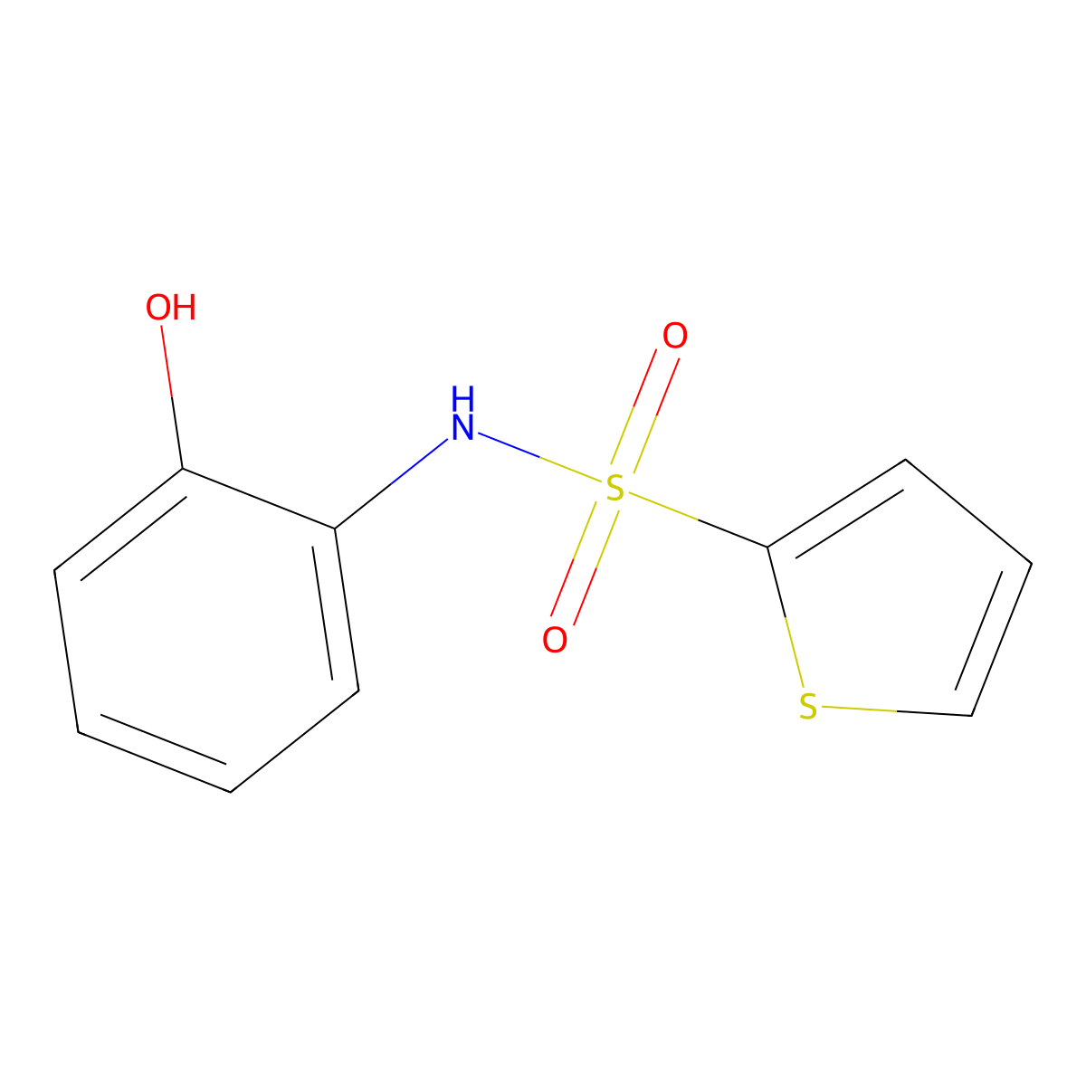 N-(2-hydroxyphenyl)thiophene-2-sulfonamide molecular structure, CAS 53442-33-4