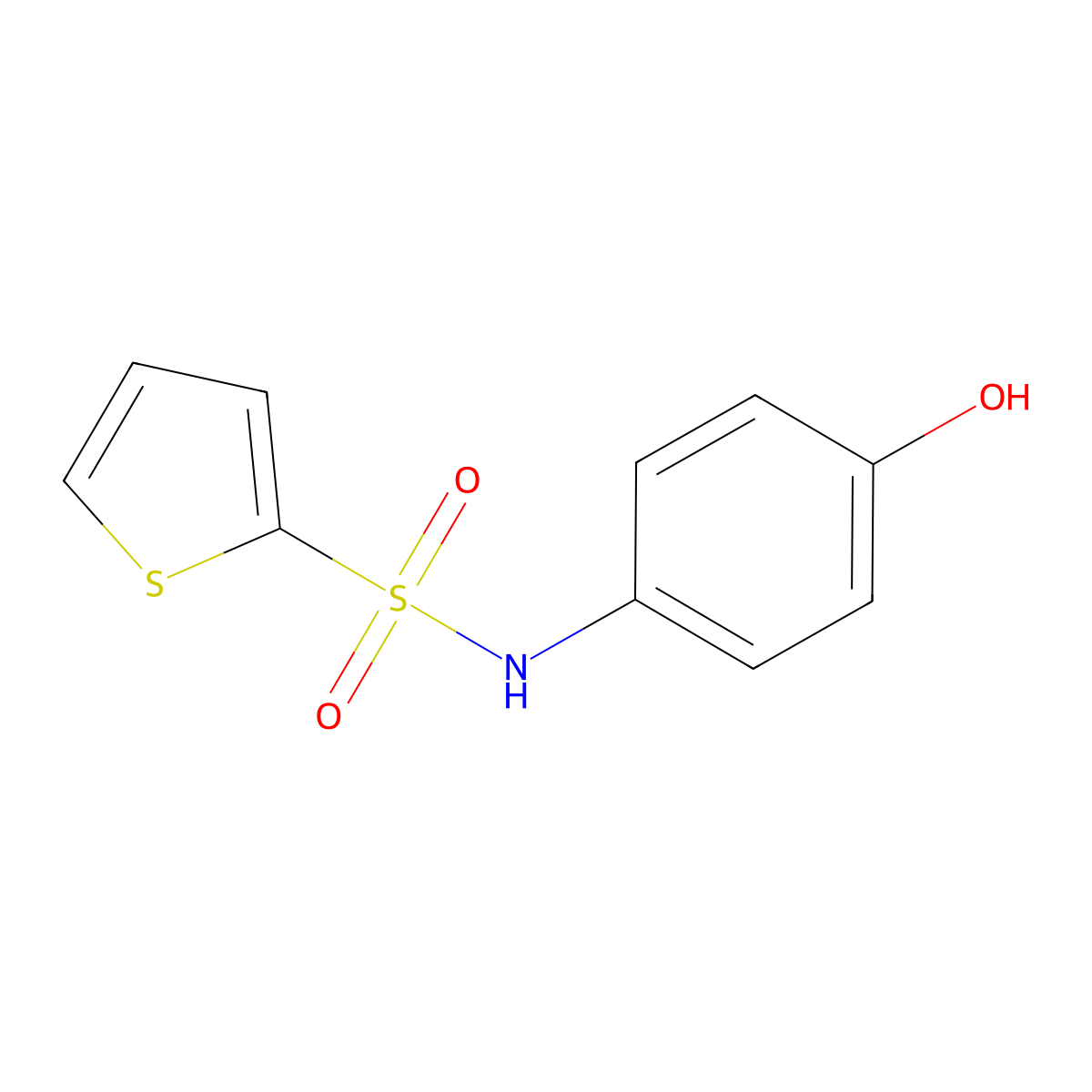 N-(4-hydroxyphenyl)thiophene-2-sulfonamide molecular structure, CAS 53442-35-6