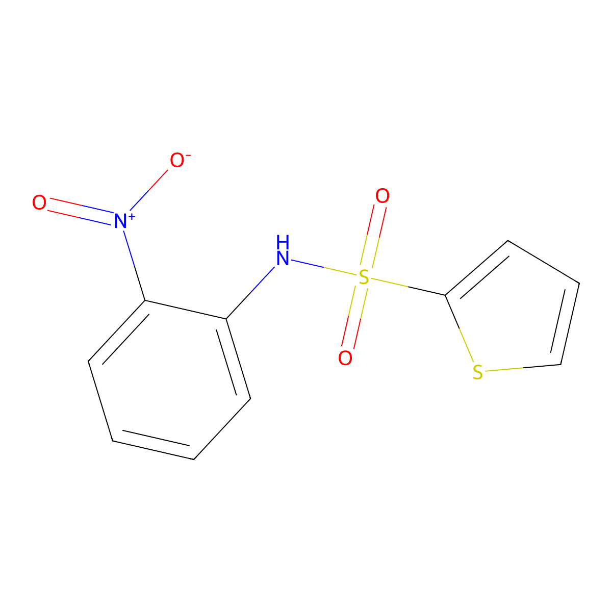 N-(2-nitrophenyl)-2-thiophenesulfonamide molecular structure, CAS 53442-37-8