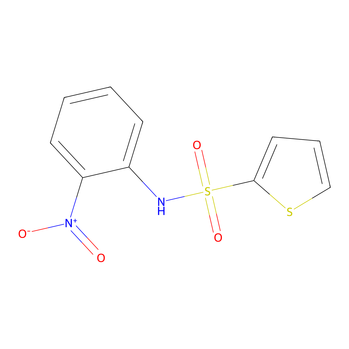 N-(2-nitrophenyl)-2-thiophenesulfonamide molecular structure, CAS 53442-37-8