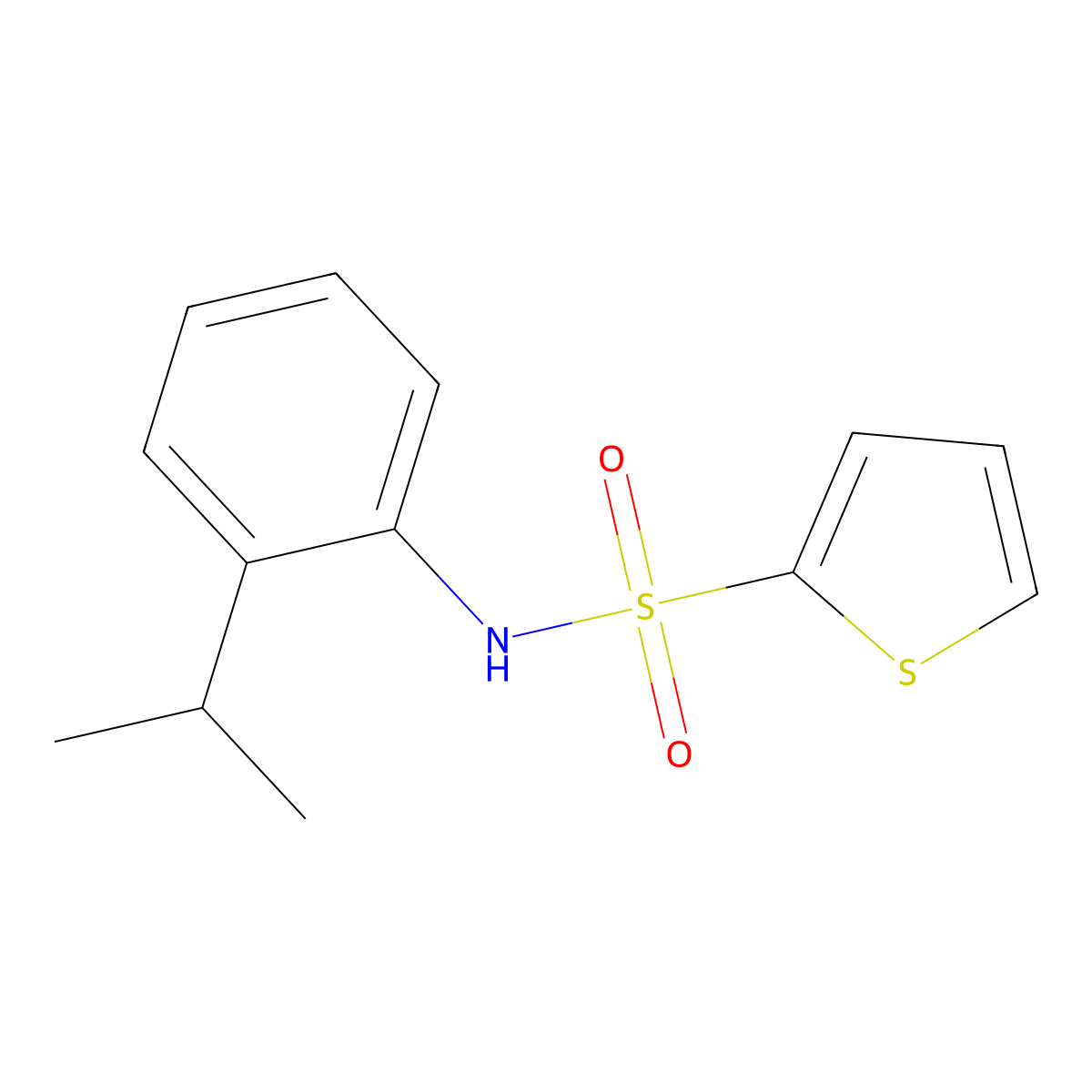 N-(2-propan-2-ylphenyl)thiophene-2-sulfonamide molecular structure, CAS 53442-42-5