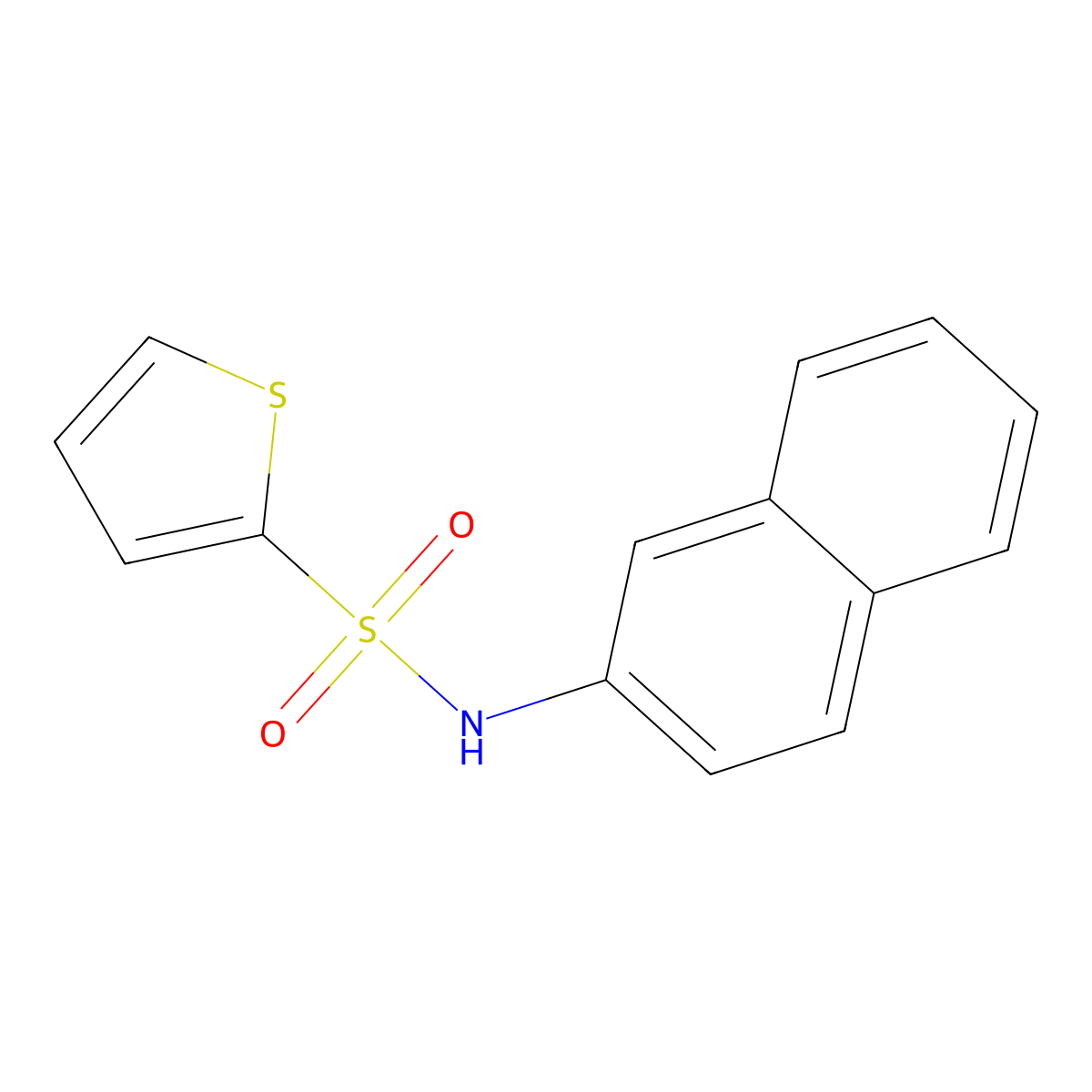 2-Thiophenesulfonamide, N-2-naphthalenyl- molecular structure, CAS 53442-48-1