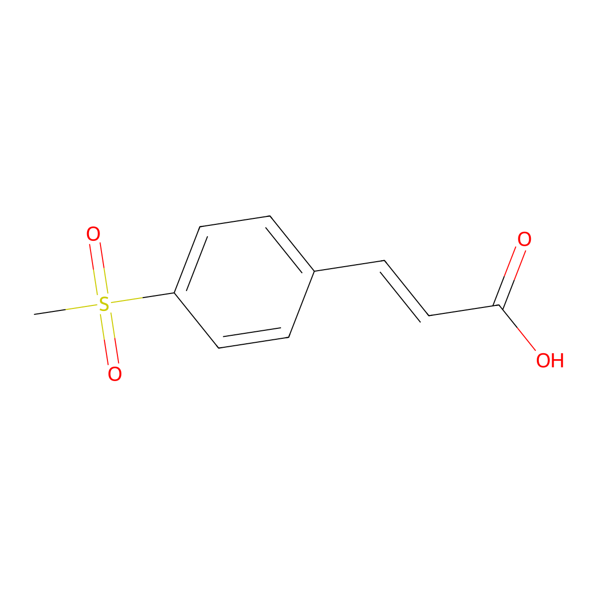 (2E)-3-(4-(Methylsulfonyl)phenyl)propenoic acid molecular structure, CAS 5345-30-2