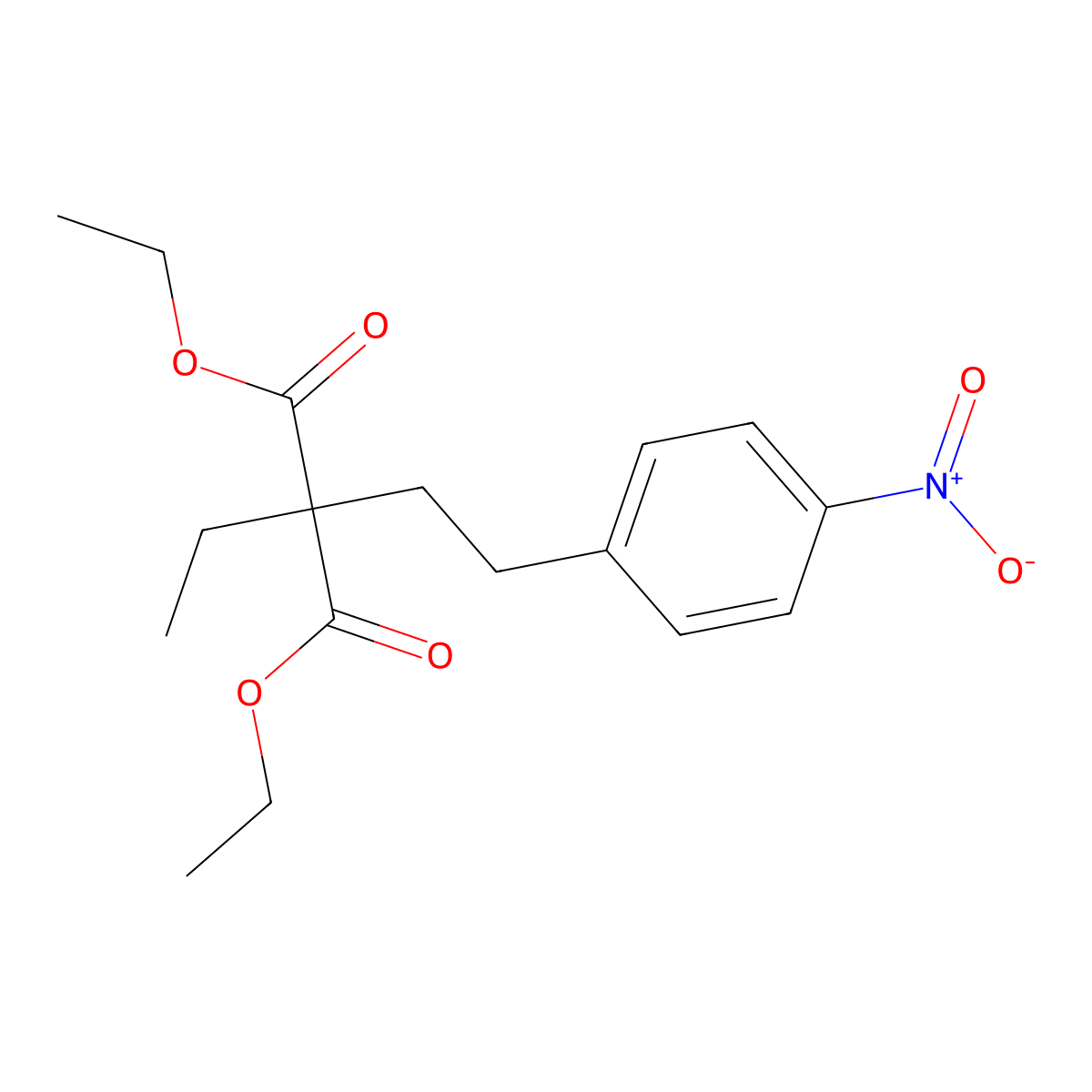 Diethyl ethyl[2-(4-nitrophenyl)ethyl]propanedioate molecular structure, CAS 5345-35-7
