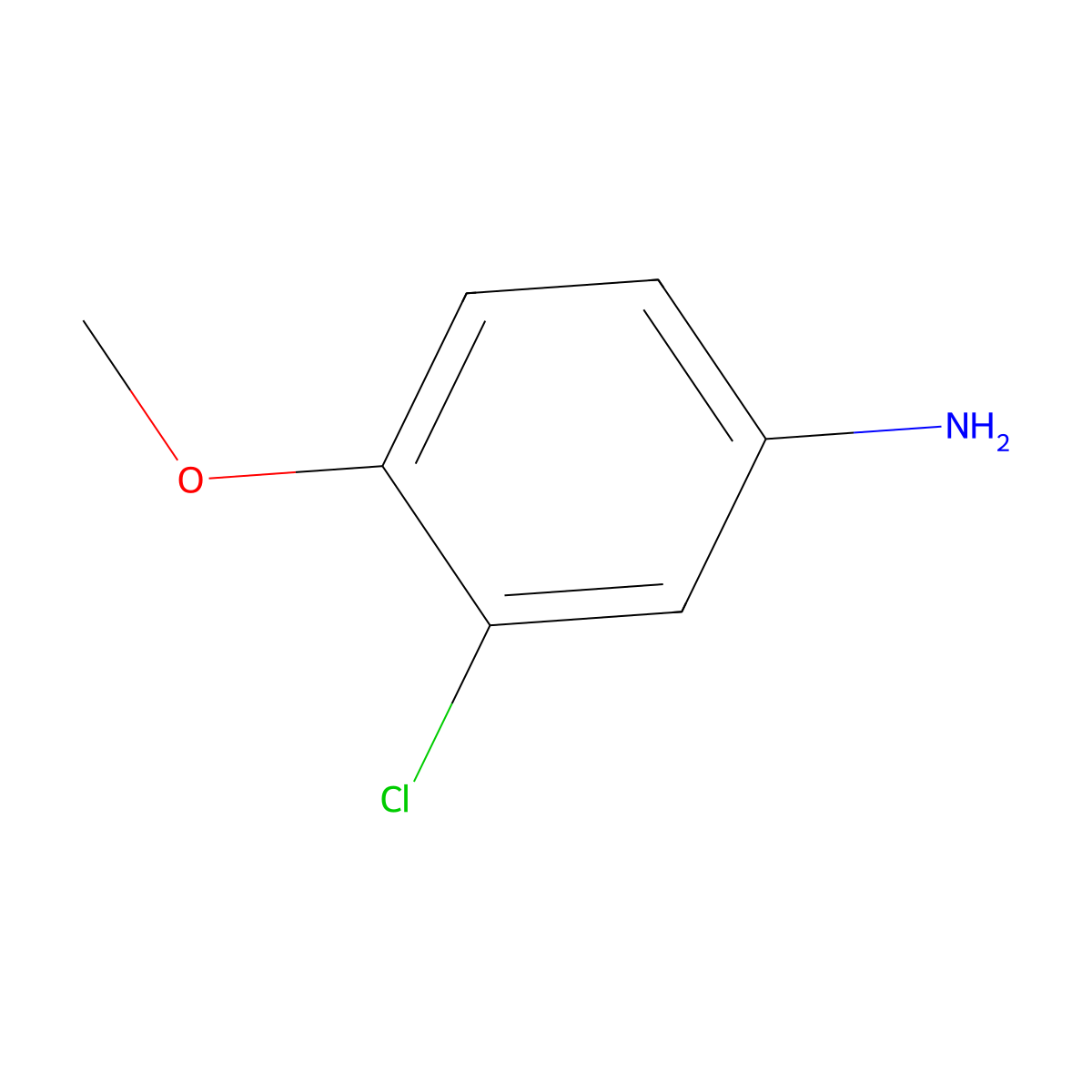 3-Chloro-4-methoxyaniline molecular structure, CAS 5345-54-0