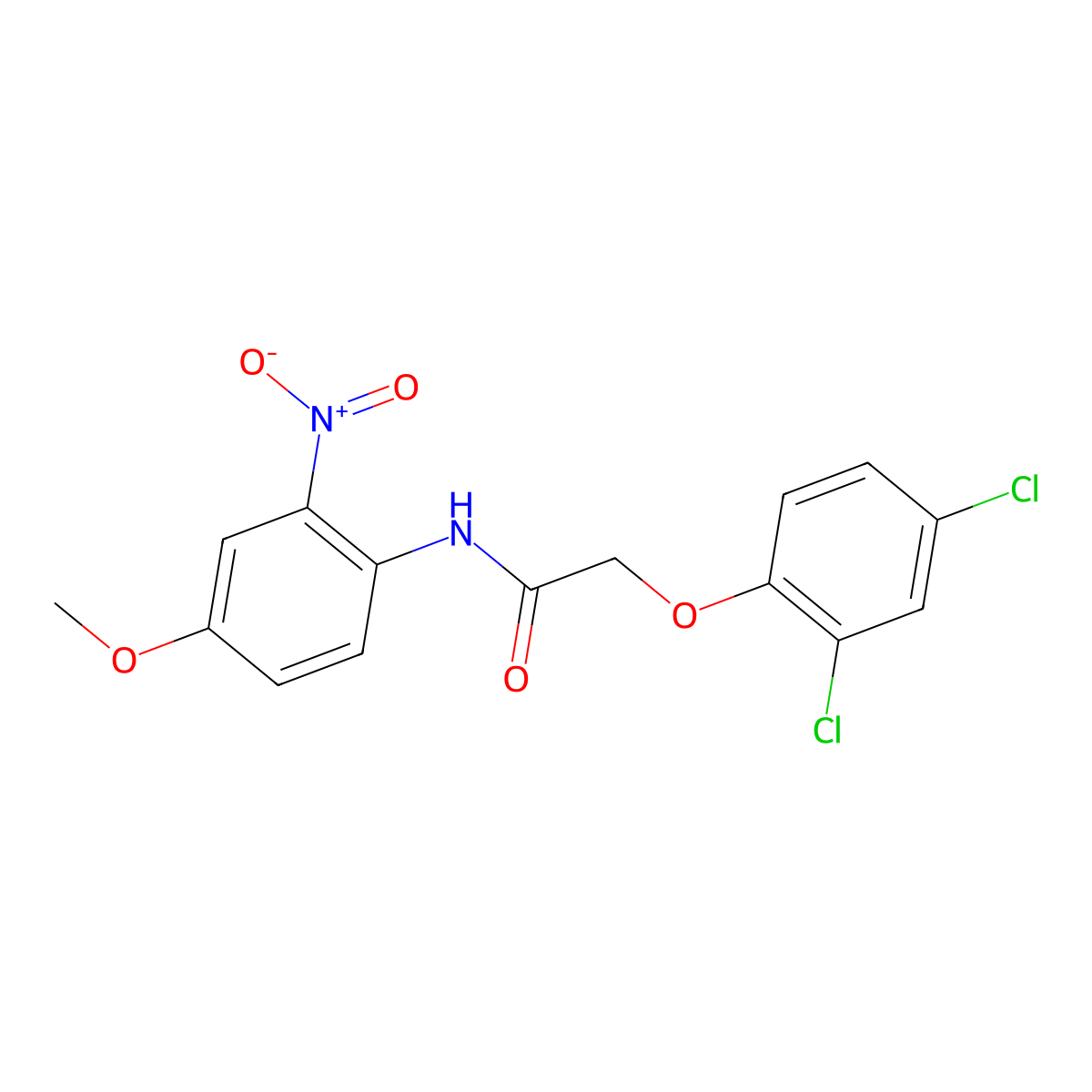 2-(2,4-dichlorophenoxy)-N-(4-methoxy-2-nitrophenyl)acetamide molecular structure, CAS 5345-93-7