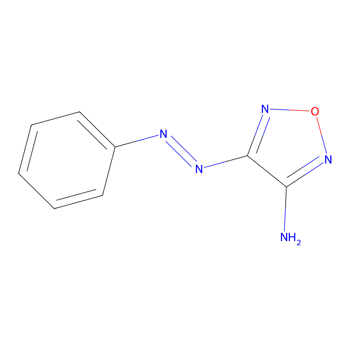 4-Phenyldiazenyl-1,2,5-oxadiazol-3-amine molecular structure, CAS 53454-70-9