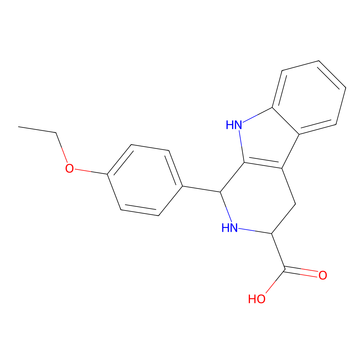 1-(4-ethoxyphenyl)-2,3,4,9-tetrahydro-1H-pyrido[3,4-b]indole-3-carboxylic acid molecular structure, CAS 534557-10-3