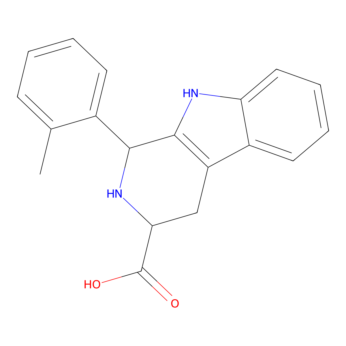 1-(o-Tolyl)-2,3,4,9-tetrahydro-1H-pyrido[3,4-b]indole-3-carboxylic acid molecular structure, CAS 534557-25-0