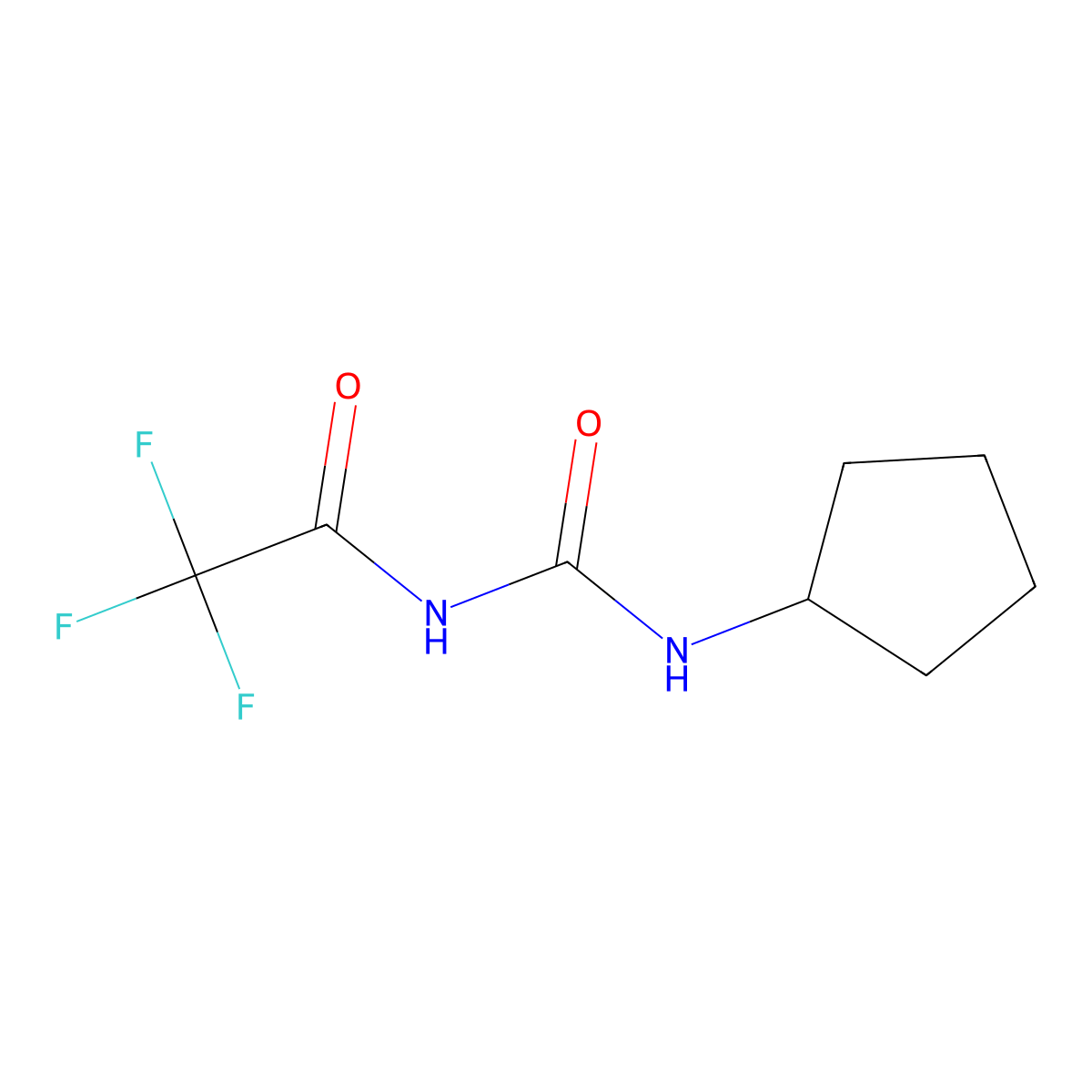 N-(cyclopentylcarbamoyl)-2,2,2-trifluoroacetamide molecular structure, CAS 534558-95-7
