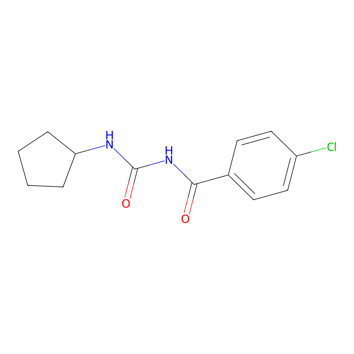 4-chloro-N-(cyclopentylcarbamoyl)benzamide molecular structure, CAS 534559-55-2