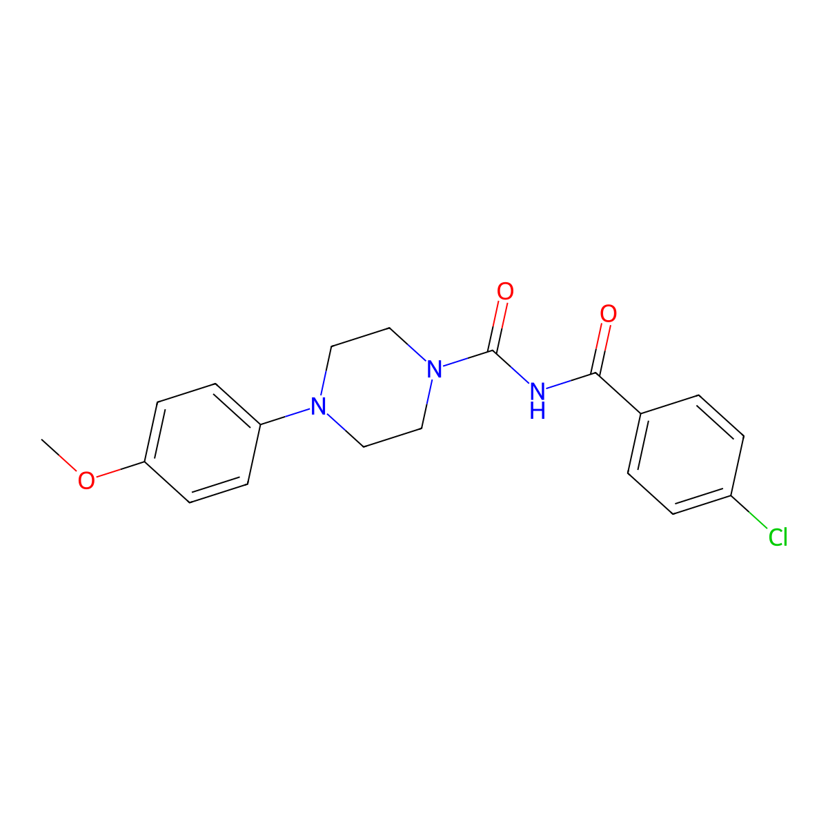 N-(4-chlorobenzoyl)-4-(4-methoxyphenyl)piperazine-1-carboxamide molecular structure, CAS 534559-83-6