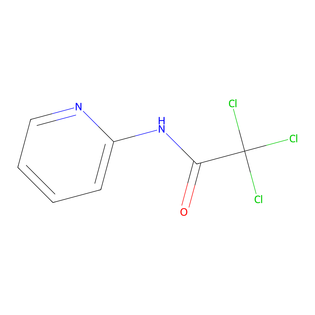 N-(2-Pyridyl)-2,2,2-trichloroacetamide molecular structure, CAS 53456-47-6