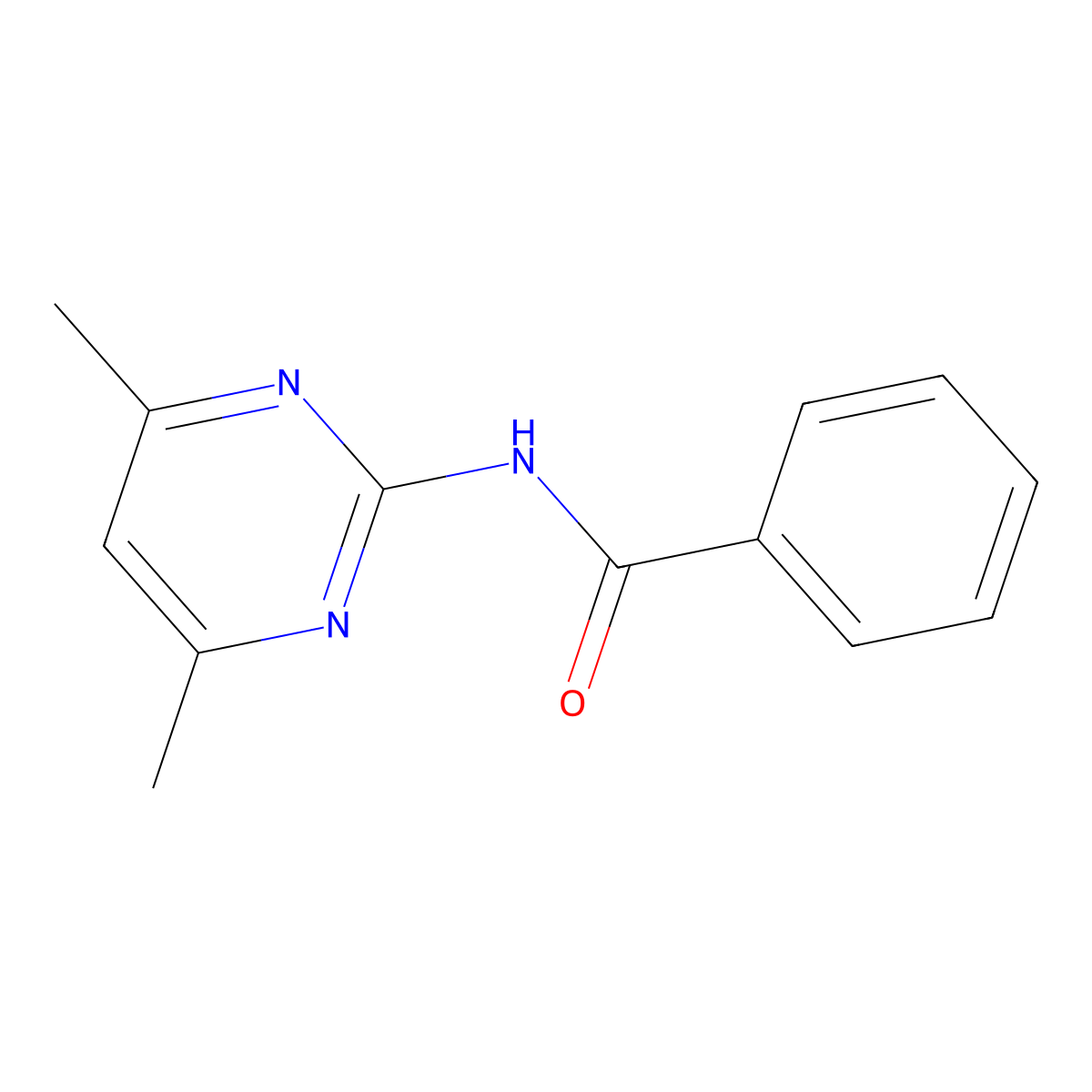 N-(4,6-dimethylpyrimidin-2-yl)benzamide molecular structure, CAS 53456-48-7