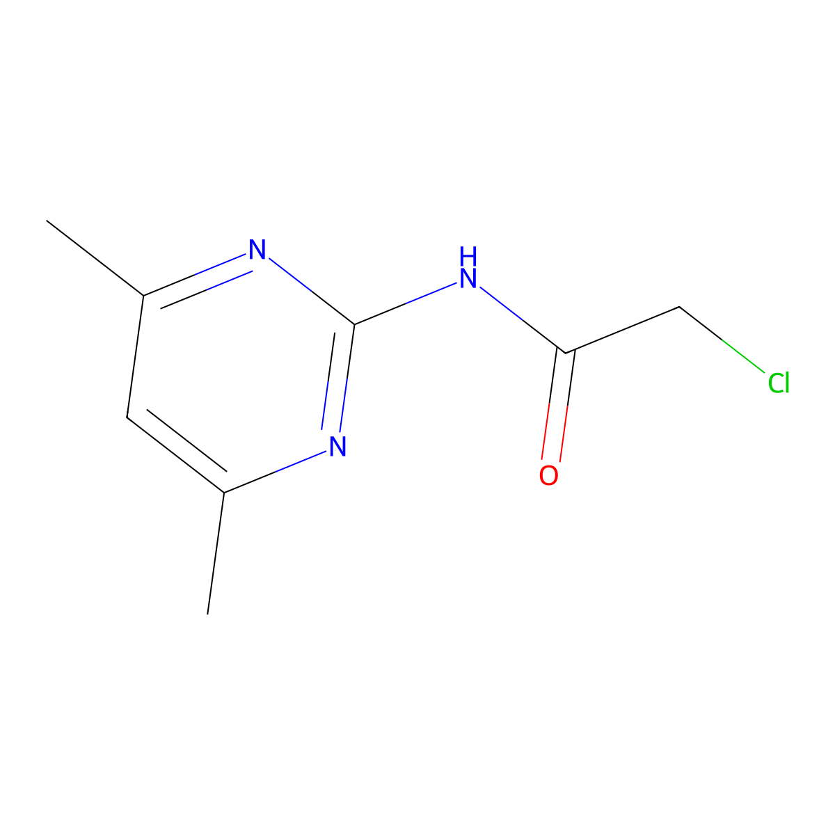 2-Chloro-N-(4,6-dimethylpyrimidin-2-yl)acetamide molecular structure, CAS 53456-49-8