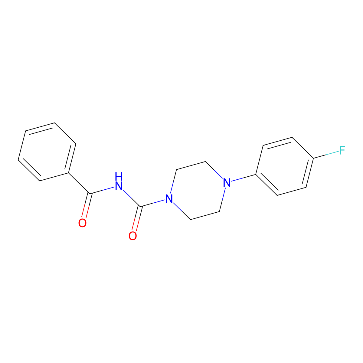N-benzoyl-4-(4-fluorophenyl)piperazine-1-carboxamide molecular structure, CAS 534560-45-7