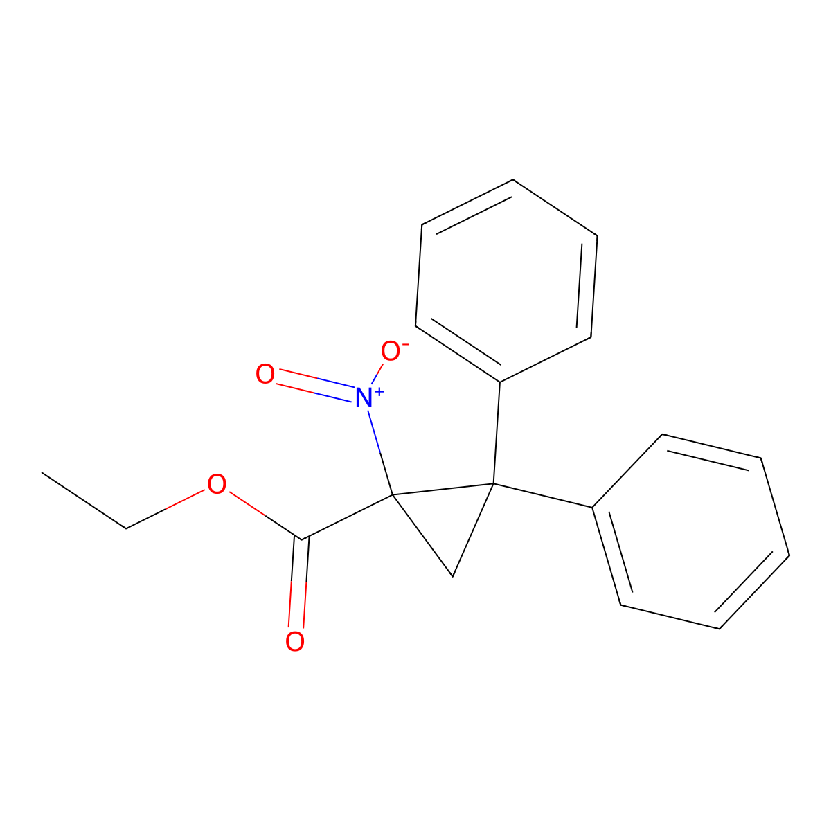 Ethyl 1-nitro-2,2-diphenylcyclopropane-1-carboxylate molecular structure, CAS 534570-05-3