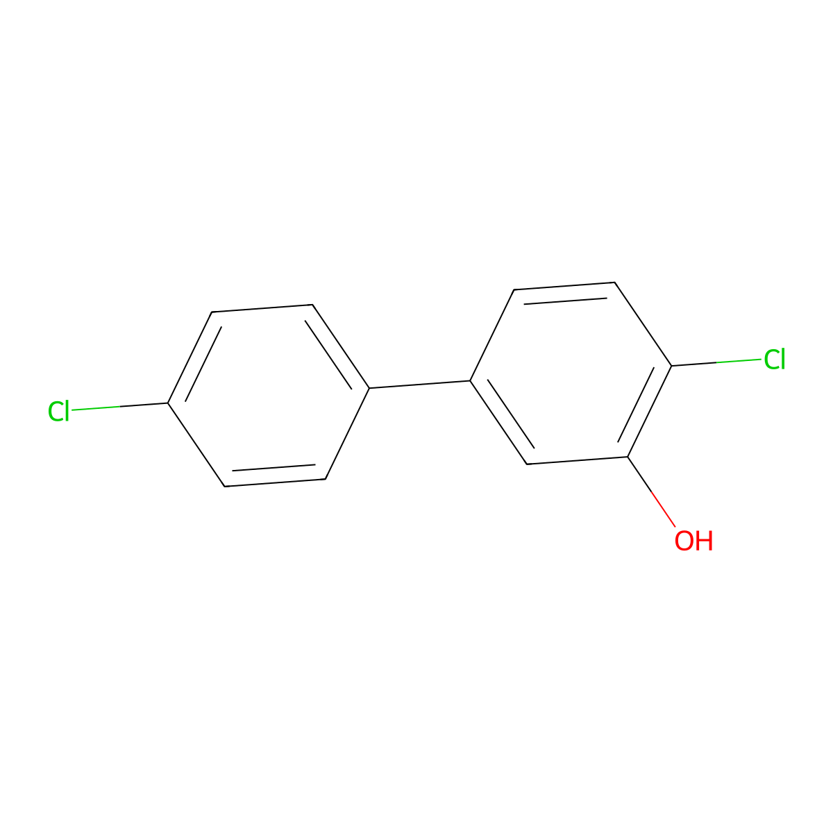 2-Chloro-5-(4-chlorophenyl)phenol molecular structure, CAS 53459-39-5