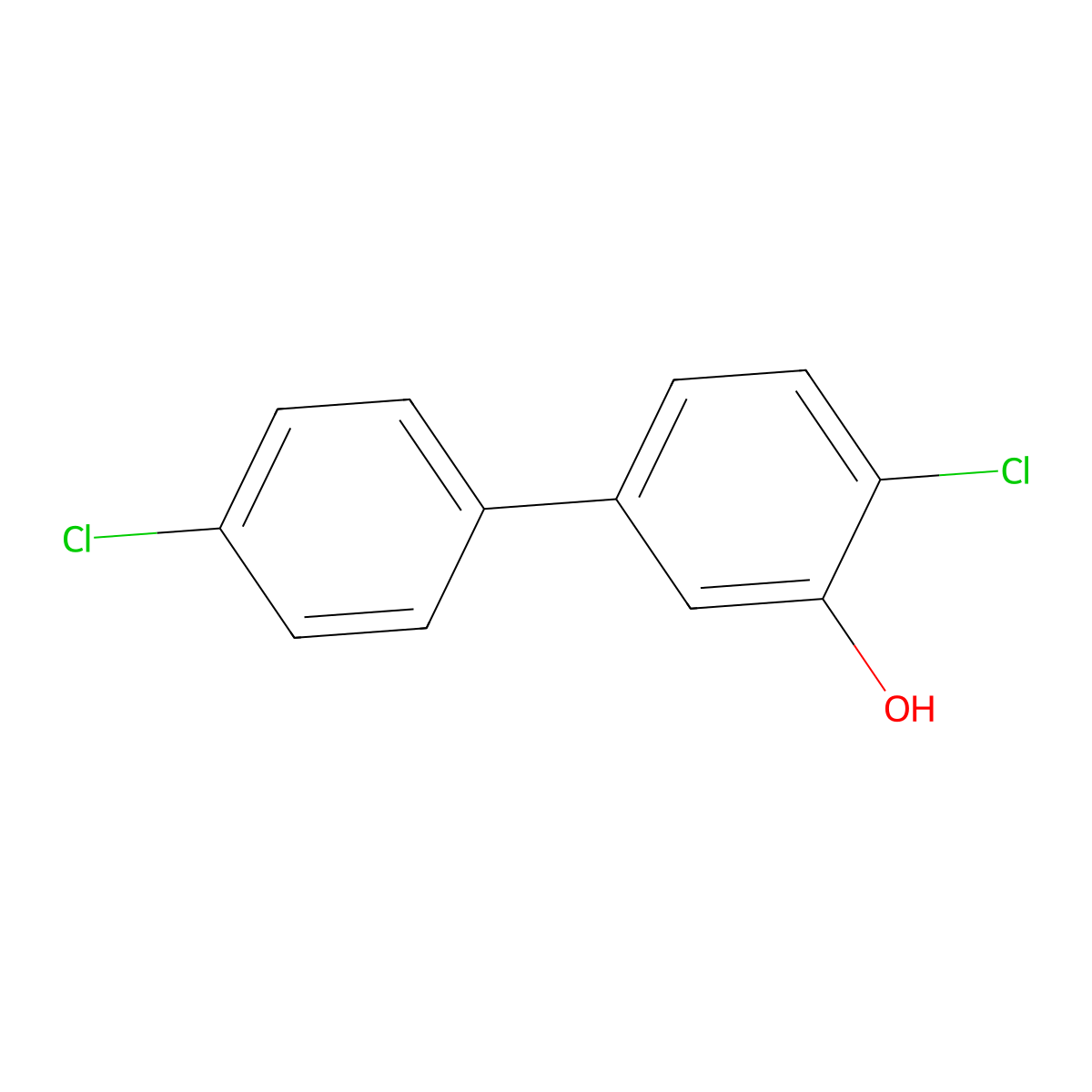 2-Chloro-5-(4-chlorophenyl)phenol molecular structure, CAS 53459-39-5