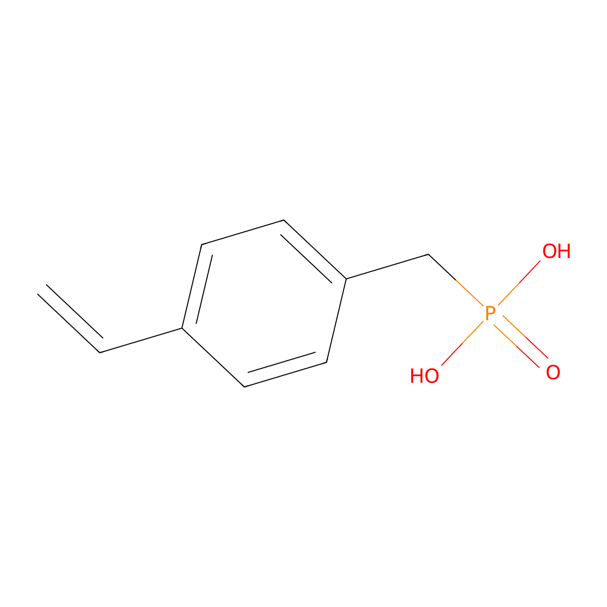 Phosphonic acid, [(4-ethenylphenyl)methyl]- molecular structure, CAS 53459-43-1