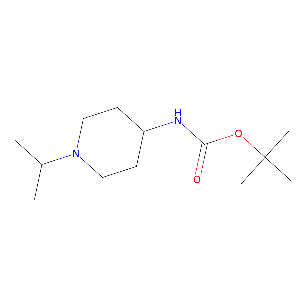 tert-Butyl (1-isopropylpiperidin-4-yl)carbamate molecular structure, CAS 534595-37-4