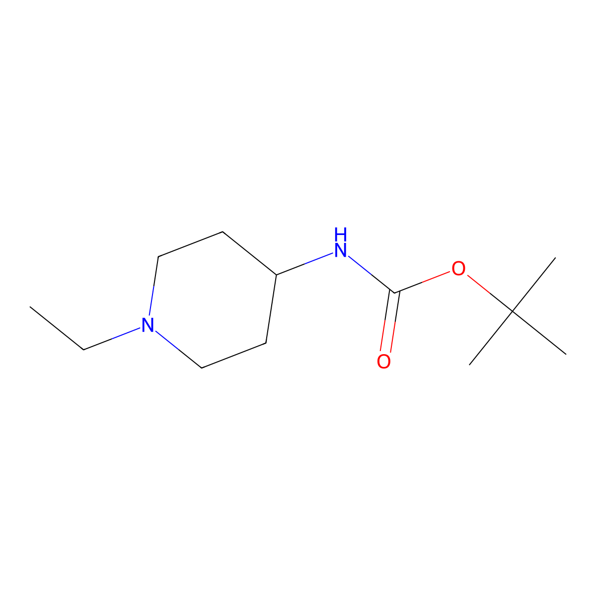 tert-Butyl (1-ethylpiperidin-4-yl)carbamate molecular structure, CAS 534595-56-7
