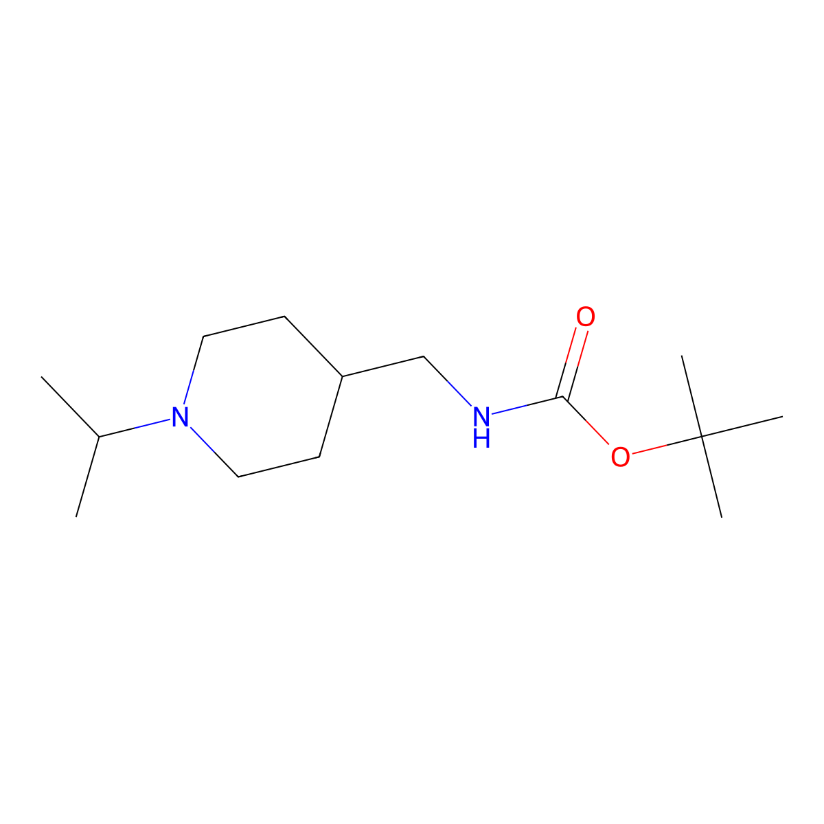 tert-Butyl [(1-isopropylpiperidin-4-yl)methyl]carbamate molecular structure, CAS 534595-60-3