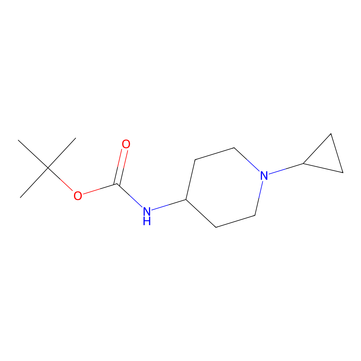 4-(Boc-amino)-1-cyclopropyl-piperidine molecular structure, CAS 534595-68-1