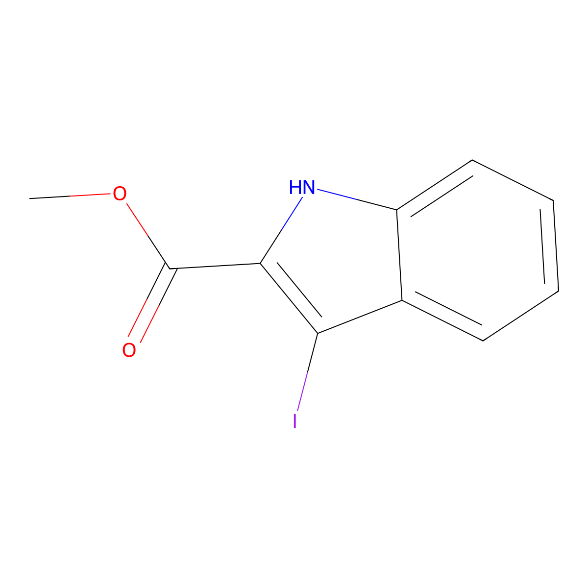 methyl 3-iodo-1H-indole-2-carboxylate molecular structure, CAS 534595-85-2