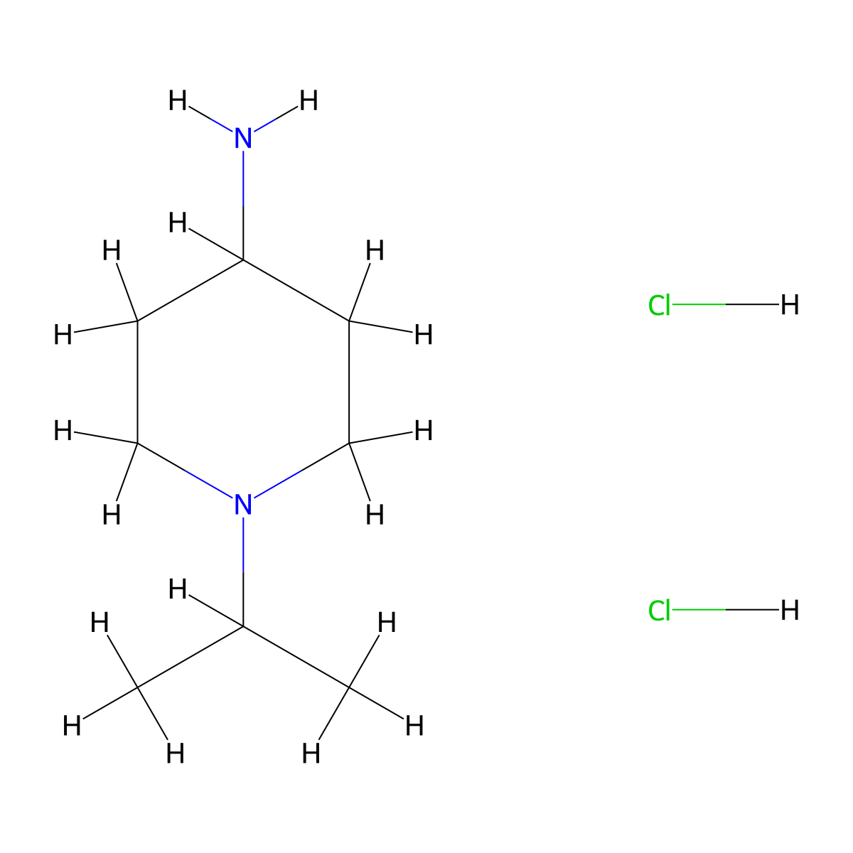 1-(Propan-2-yl)piperidin-4-amine dihydrochloride molecular structure, CAS 534596-29-7