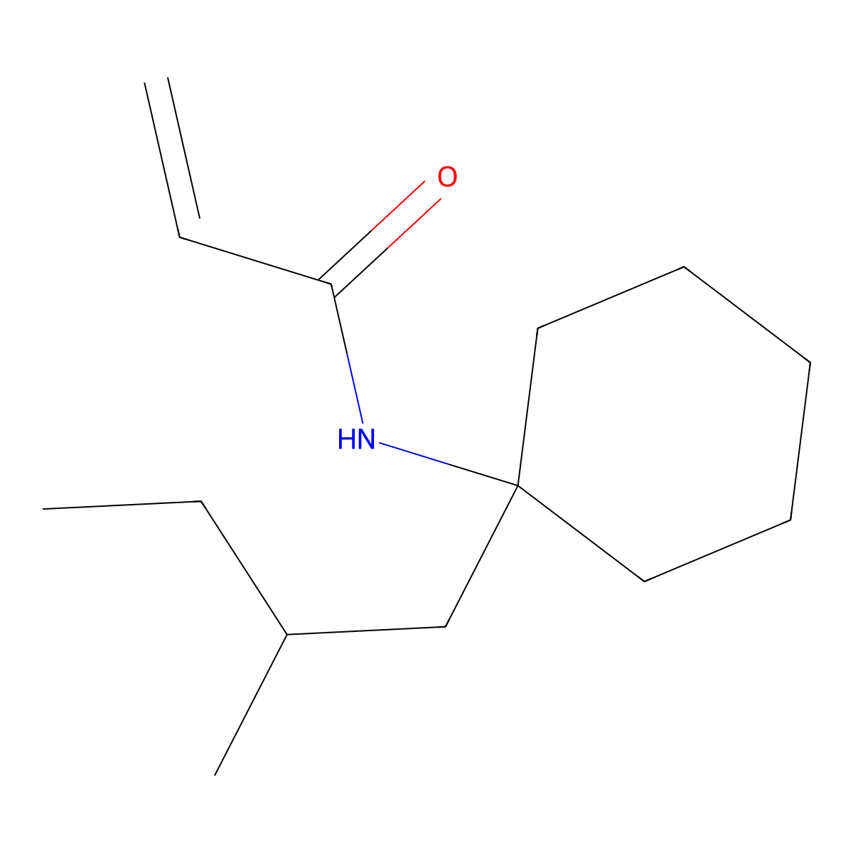 N-[1-(2-methylbutyl)cyclohexyl]prop-2-enamide molecular structure, CAS 5346-00-9
