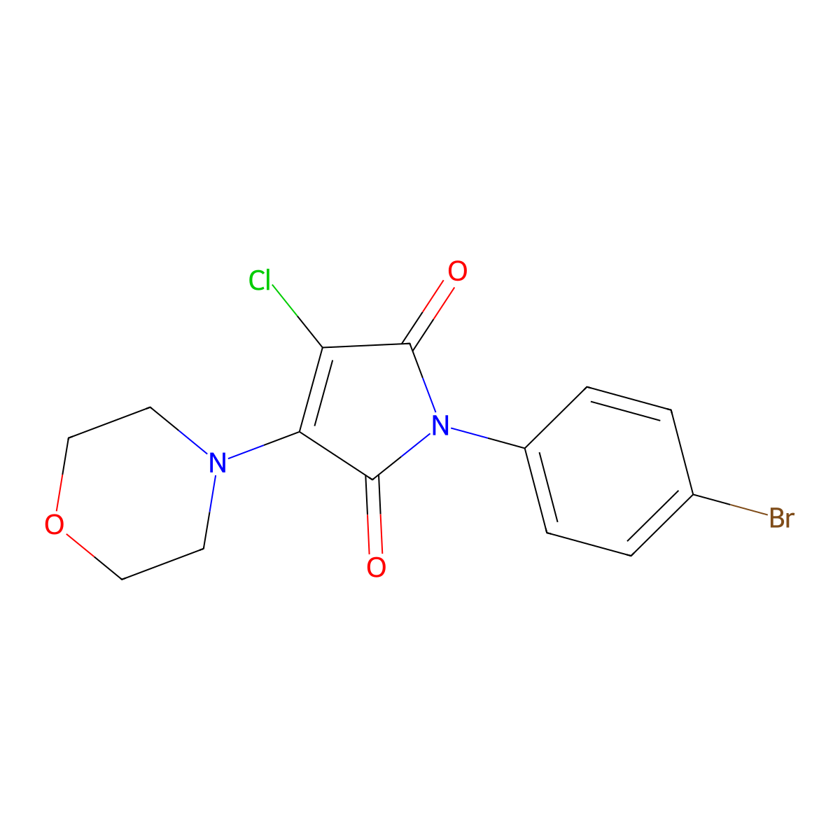 1-(4-Bromophenyl)-3-chloro-4-morpholin-4-ylpyrrole-2,5-dione molecular structure, CAS 5346-06-5